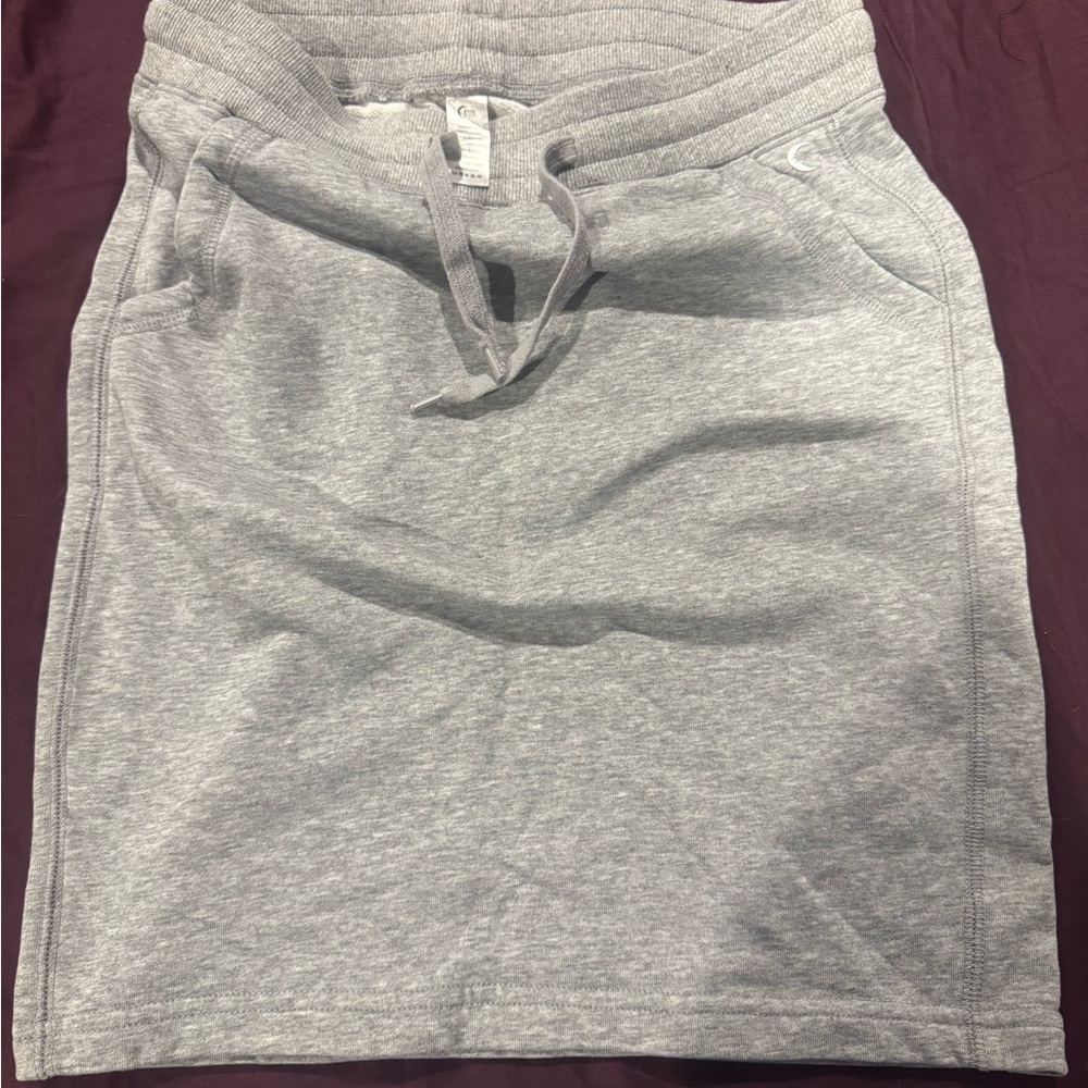 Zyia Gray Drawstring Casual Skirt